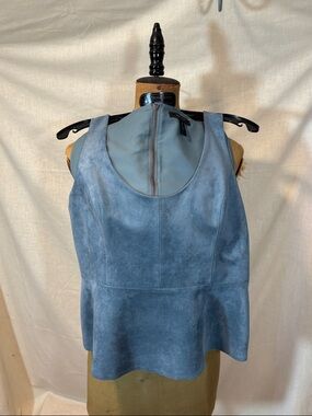 BCBGMaxAzria Dusty Blue peplum Sleeveless Top